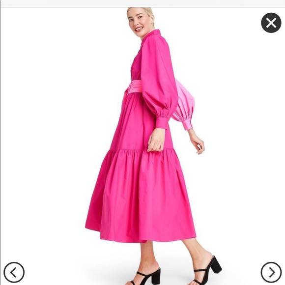 Long Sleeve Two-Tone Shirtdress - Picture 2 of 5